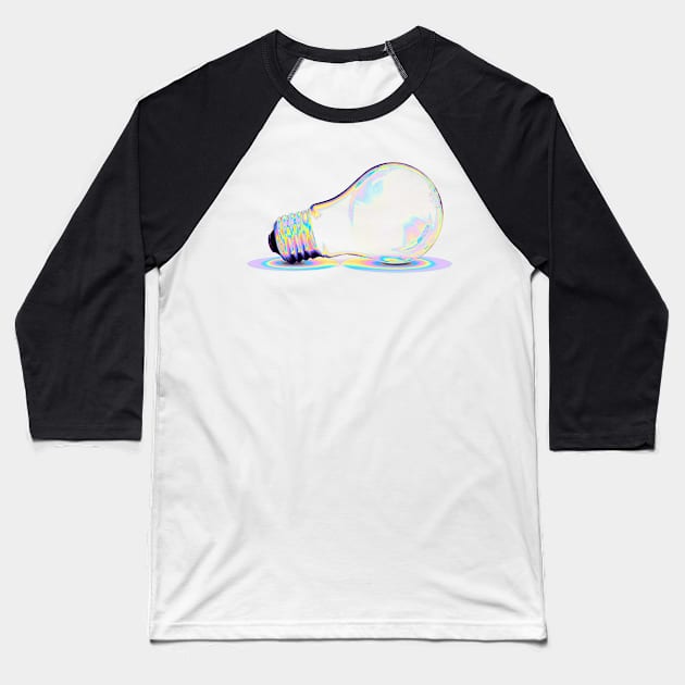 Holographic Light Bulb Baseball T-Shirt by dinaaaaaah